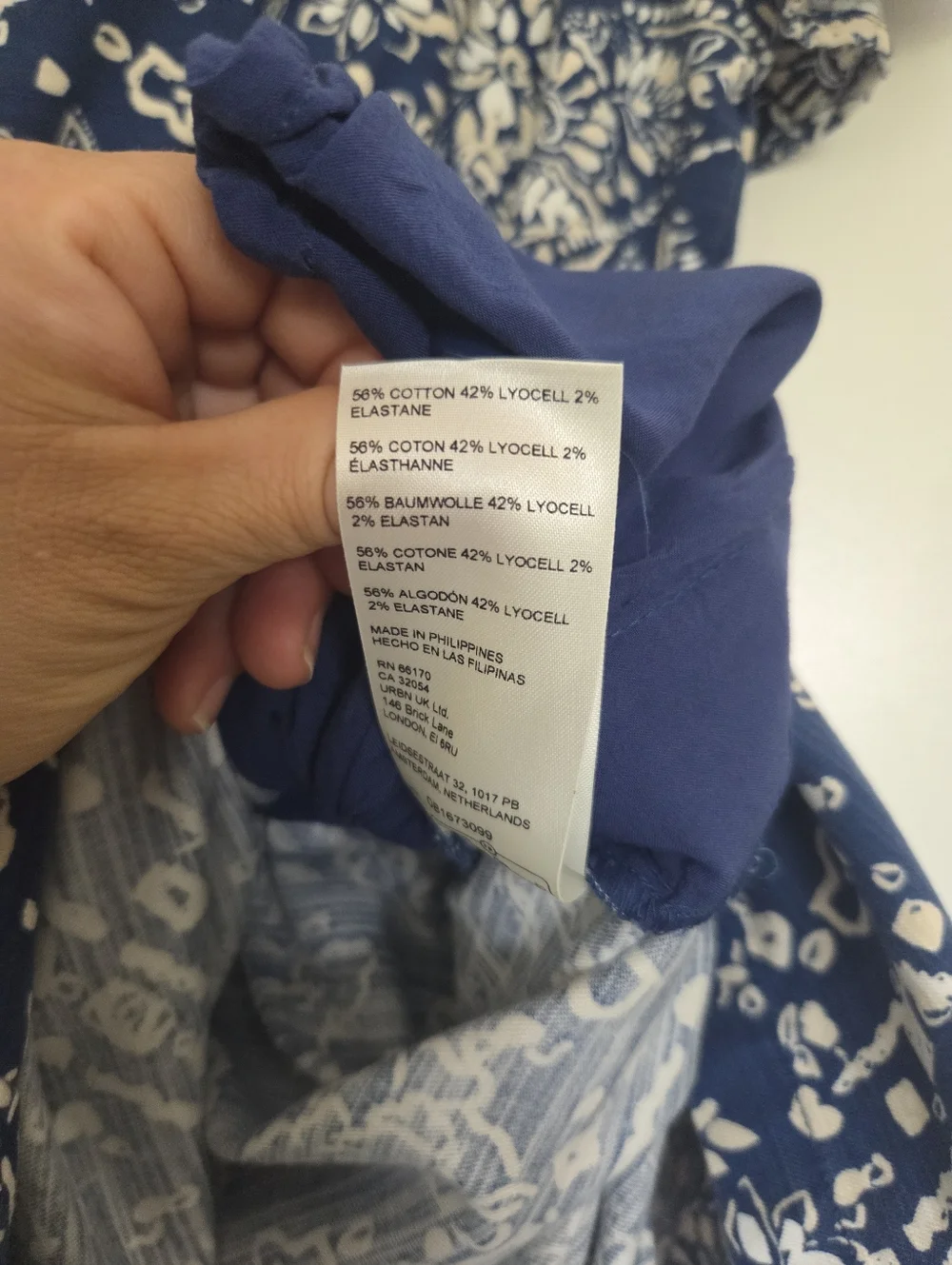 Anthropologie The Somerset Wide Leg Jumpsuit  Blue Floral - Picture 7 of 7